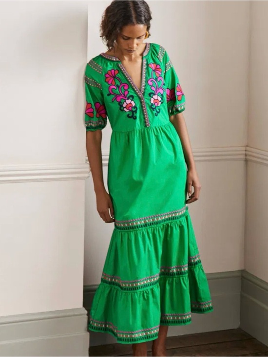 Boden Dresses & Skirts - EUC - BODEN Natalie Embroidered Maxi Dress